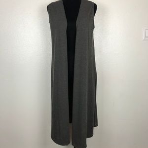 LuLaRoe Joy Vest Long Duster Side Slits Cardigan